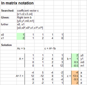 obtaininng the coefficients by matrix ops